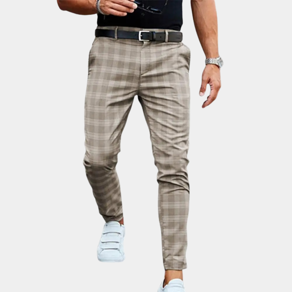 Lenn – Heren Geruite Broek Slim Fit Comfortabel Stijlvol