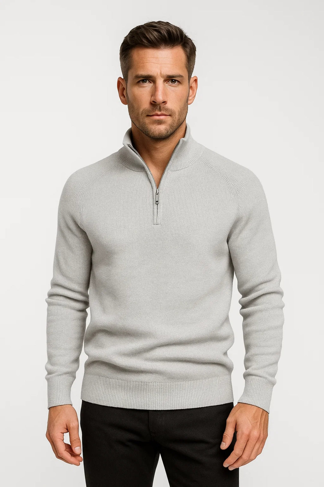 Heren Half-Zip Trui – Klassieke Herentrui Met Opstaande Kraag Casual & Zakelijk