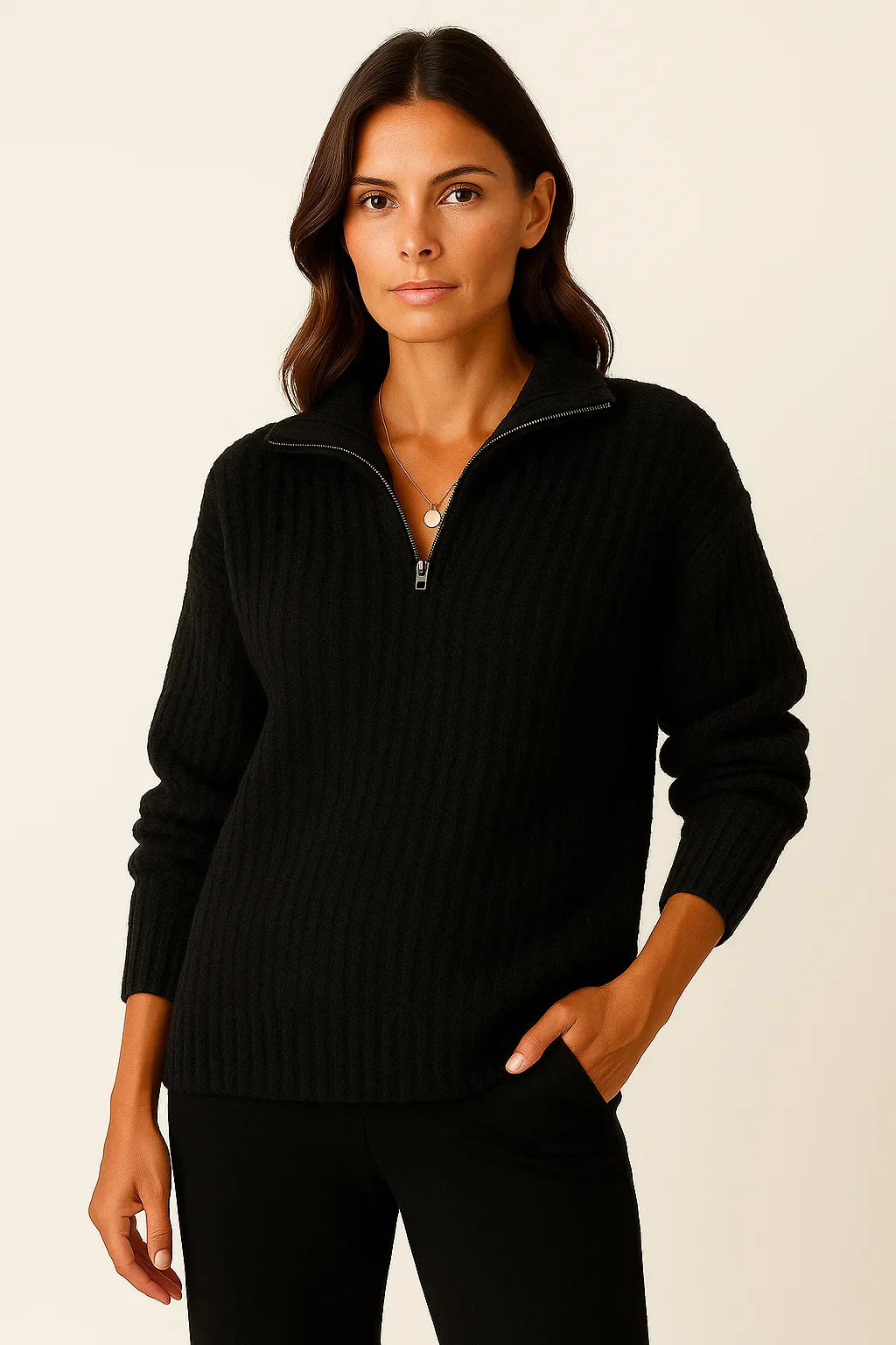 Serin Half Zip – Ontspannen stijl met zachte charme