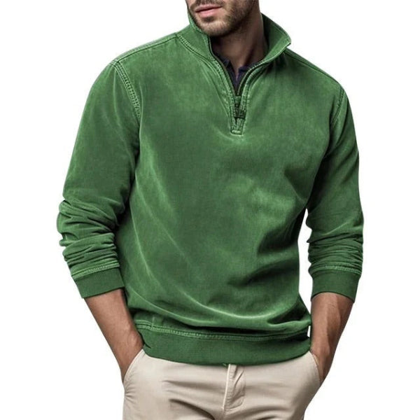 Heren Fleece Pullover – Warme Fleece Trui Heren Met Kwart Rits Comfort & Casual