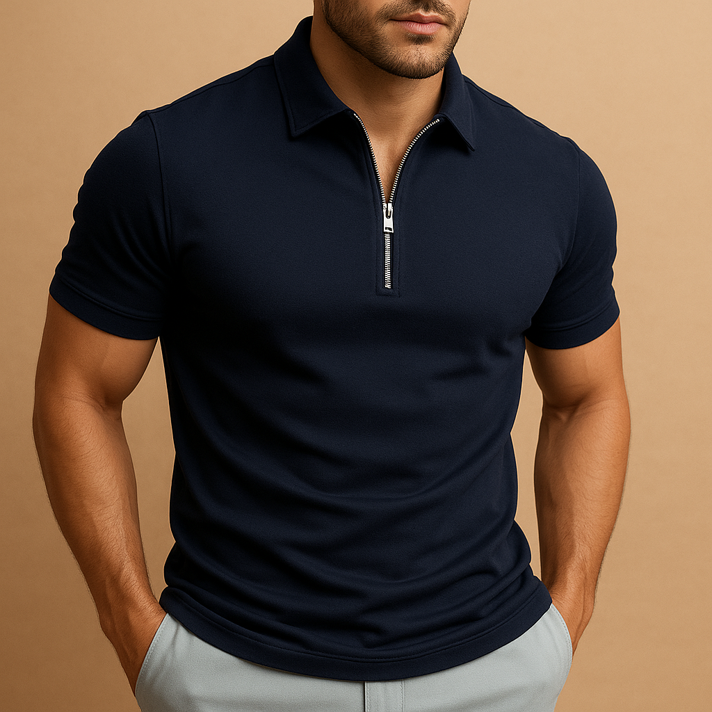 Mauro polo heren – stijlvolle polo met ritssluiting en modern design