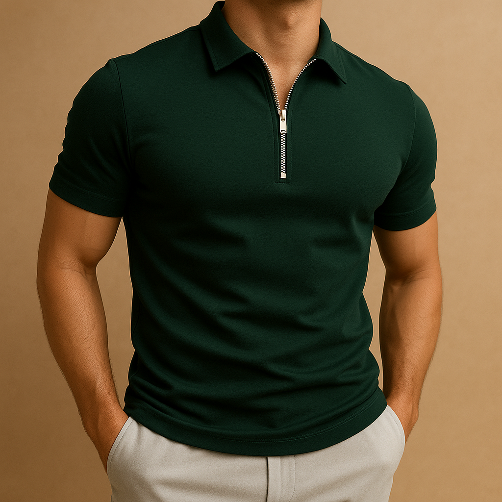 Mauro polo heren – stijlvolle polo met ritssluiting en modern design