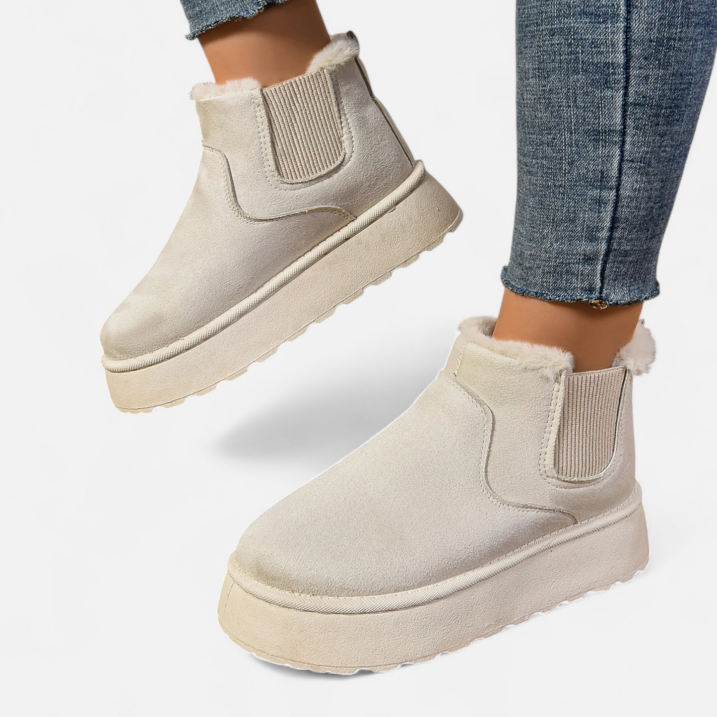 Dames Zachte Enkellaarsjes Winter – Warme Boots Dames Met Voering Plateauzool