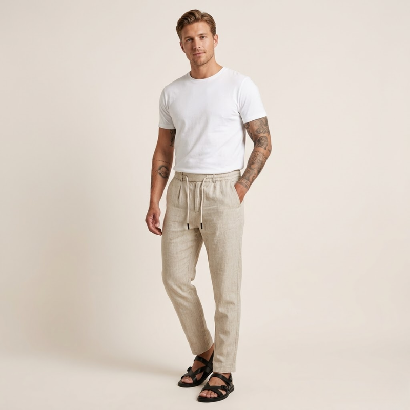 Bram – Linnen Broek Heren Zomer Slim Fit Broek Heren Chino Heren Luchtig