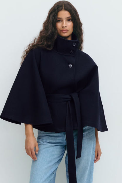 Virella – Dames Winterjas Cape Model Elegant Warm Losvallend Design