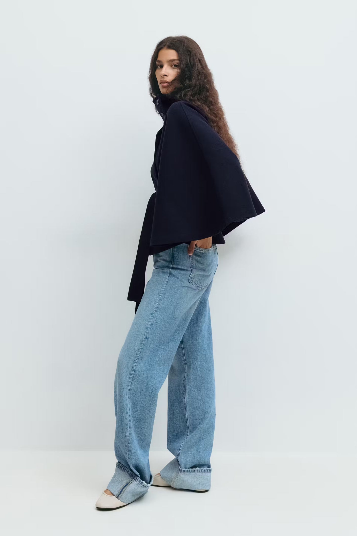 Virella – Dames Winterjas Cape Model Elegant Warm Losvallend Design