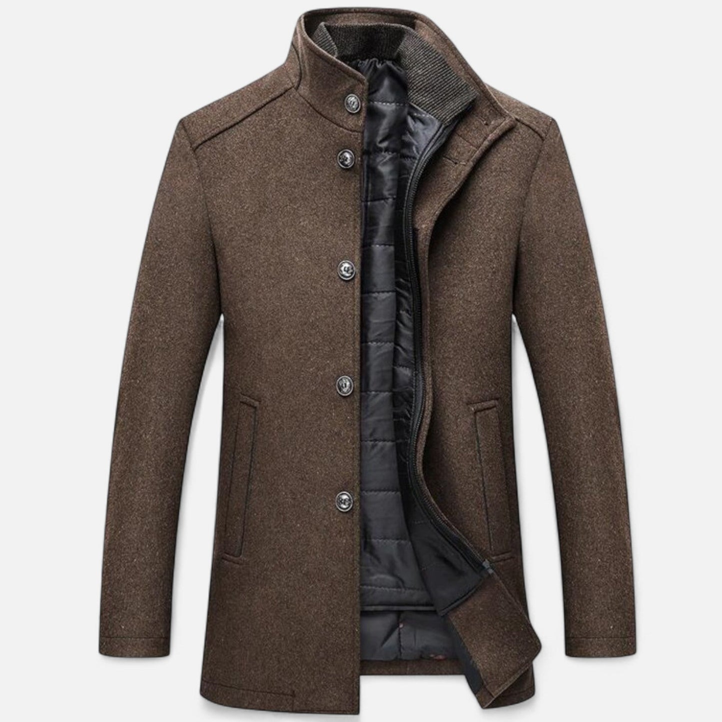 Heren Lange Overcoat Winter – Stijlvolle Klassieke Jas Heren Warm Slim Fit
