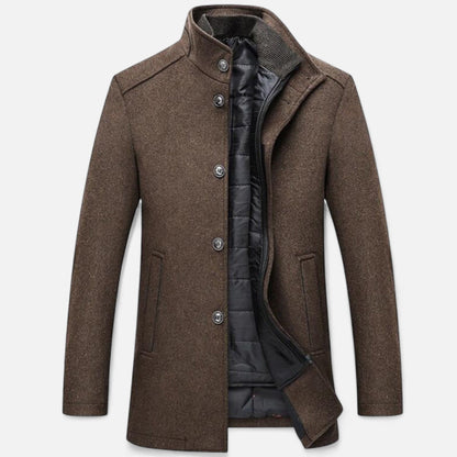 Heren Lange Overcoat Winter – Stijlvolle Klassieke Jas Heren Warm Slim Fit