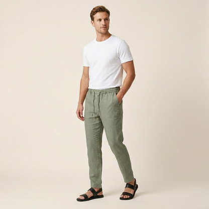 Bram – Linnen Broek Heren Zomer Slim Fit Broek Heren Chino Heren Luchtig