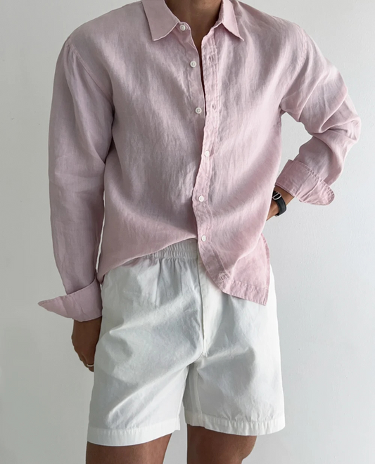 Heren Linnen Overhemd Lange Mouw Casual Relaxed Fit