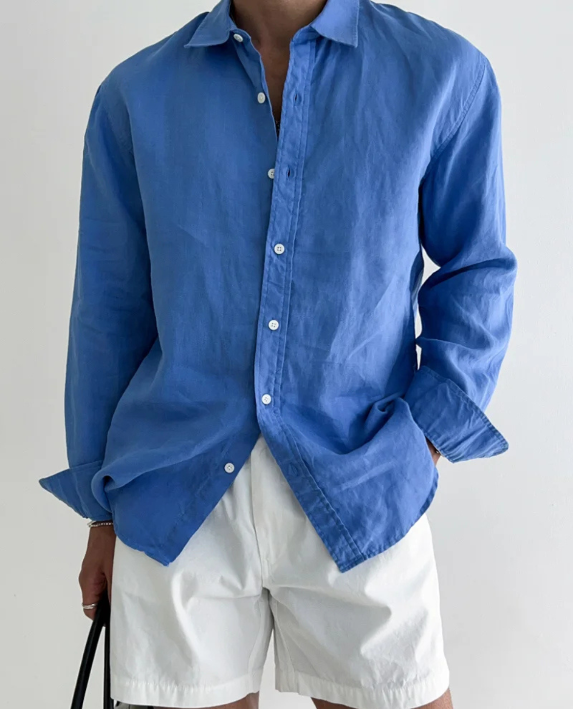 Heren Linnen Overhemd Lange Mouw Casual Relaxed Fit