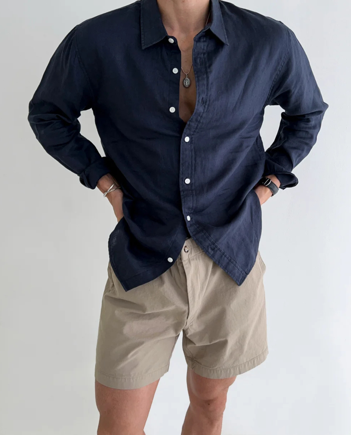Heren Linnen Overhemd Lange Mouw Casual Relaxed Fit