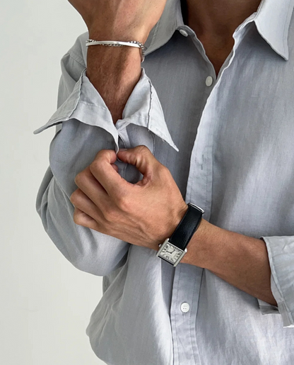 Heren Linnen Overhemd Lange Mouw Casual Relaxed Fit