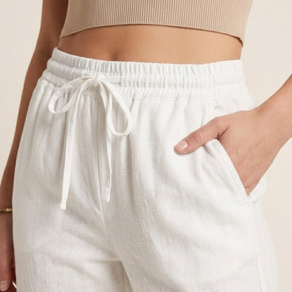 Faye – Linnen Broek Dames Zomer Damesbroek Wijde Pijpen Luchtige Broek