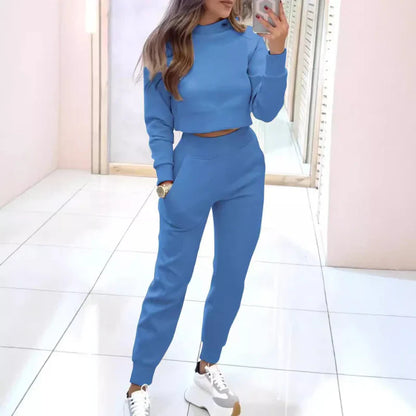 Dames Tweedelig Trainingspak – Cropped Sweater Set Dames Casual