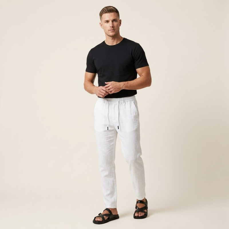 Bram – Linnen Broek Heren Zomer Slim Fit Broek Heren Chino Heren Luchtig