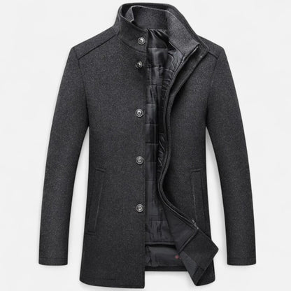 Heren Lange Overcoat Winter – Stijlvolle Klassieke Jas Heren Warm Slim Fit