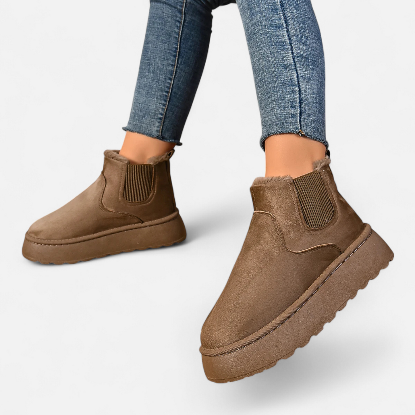 Dames Zachte Enkellaarsjes Winter – Warme Boots Dames Met Voering Plateauzool