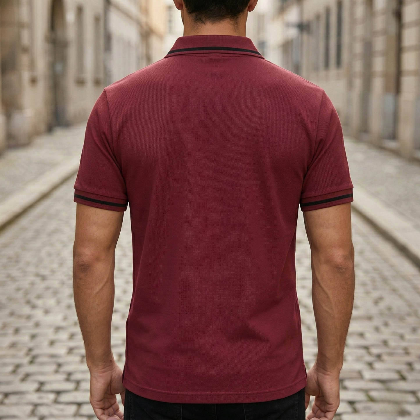 Heren Poloshirt Slim Fit Korte Mouw met Borstzak Casual Polo Contrast Details