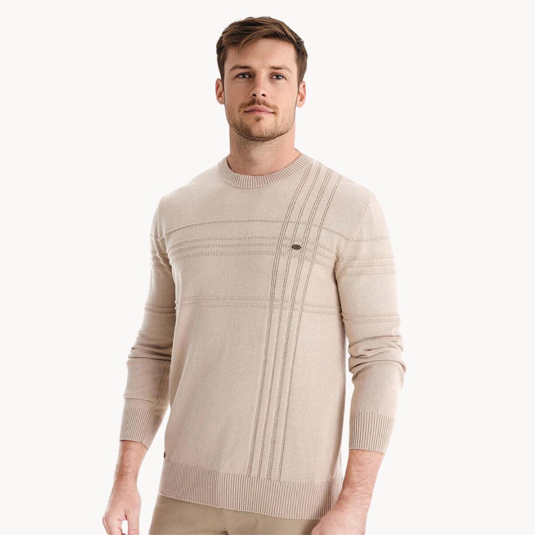 Heren Trui Met Streepdesign – Warme Trui Heren Casual & Elegant