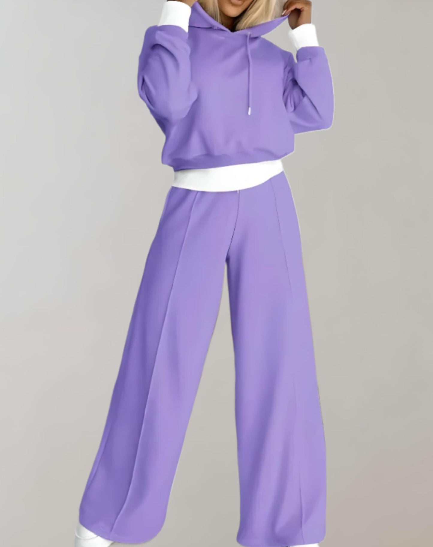 Dames Trainingspak Set Hoodie Wide Leg Joggingpak