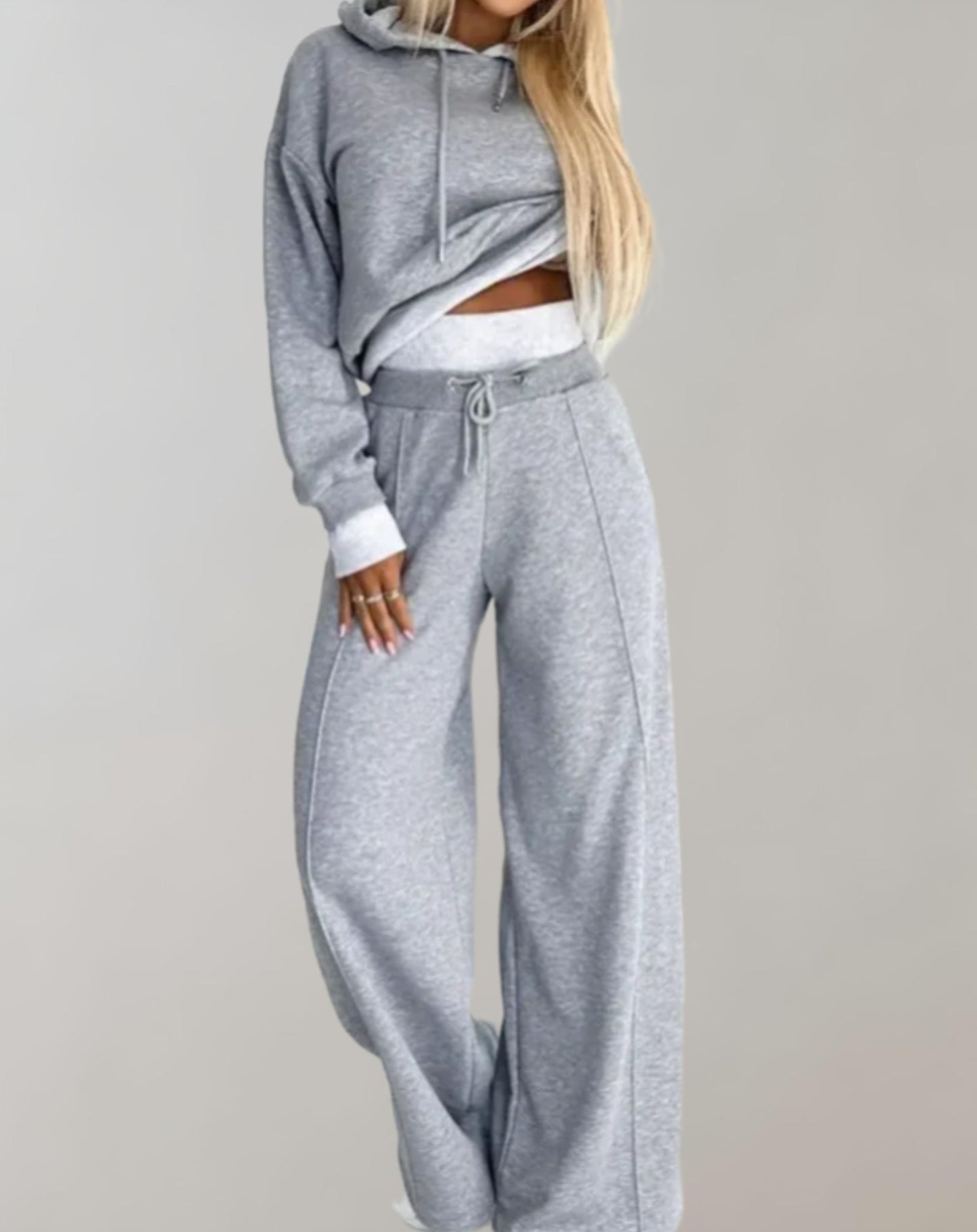 Dames Trainingspak Set Hoodie Wide Leg Joggingpak