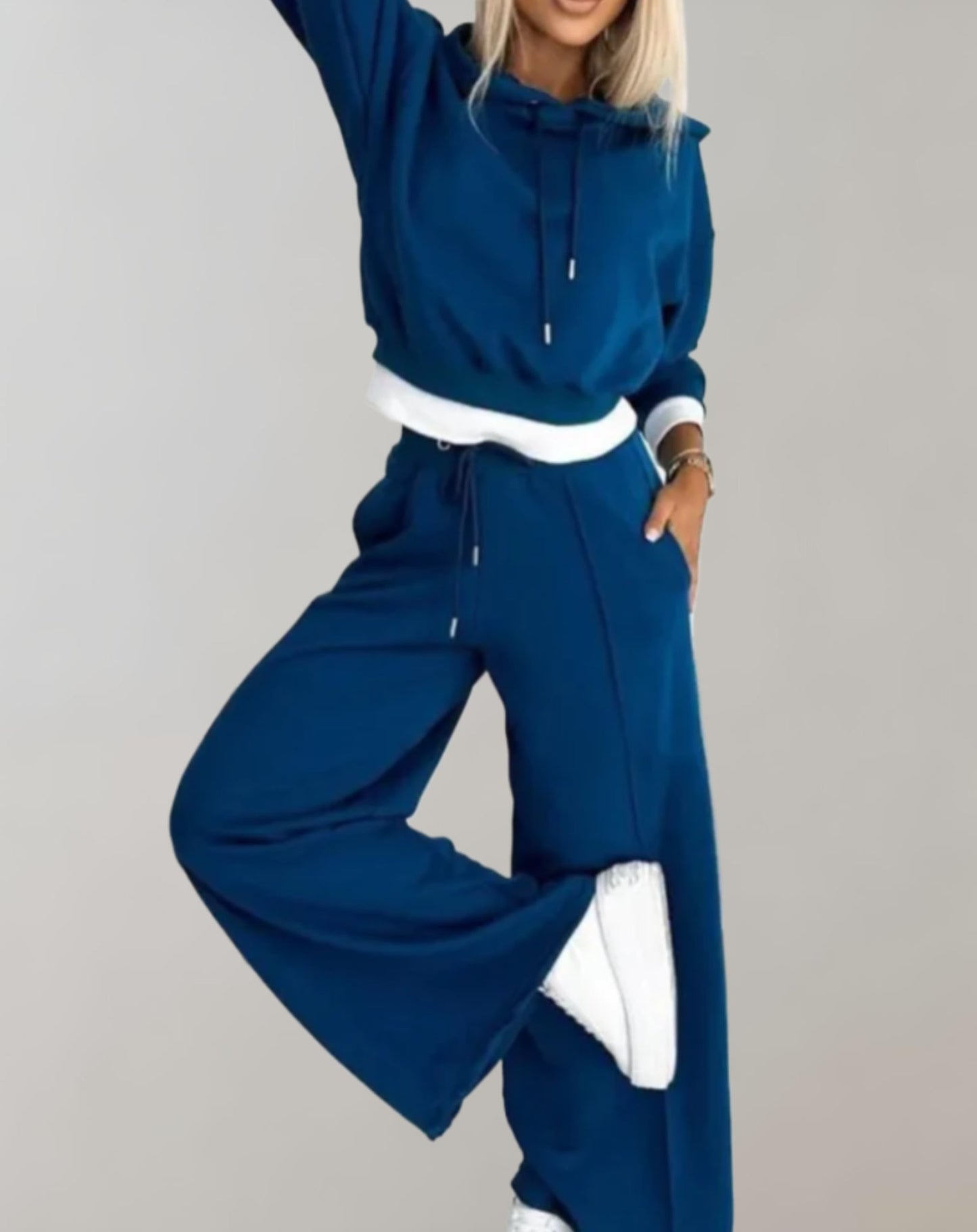 Dames Trainingspak Set Hoodie Wide Leg Joggingpak
