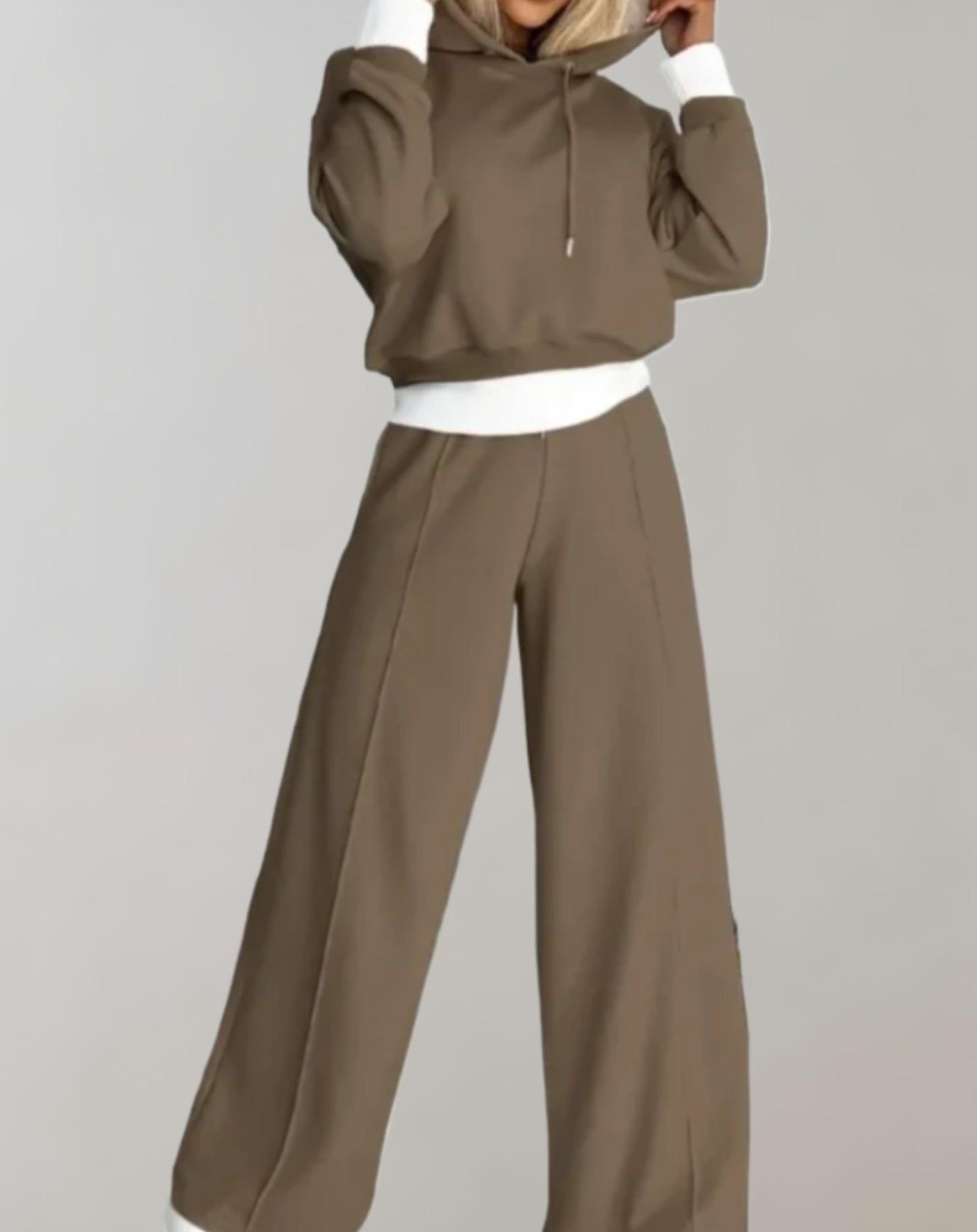 Dames Trainingspak Set Hoodie Wide Leg Joggingpak