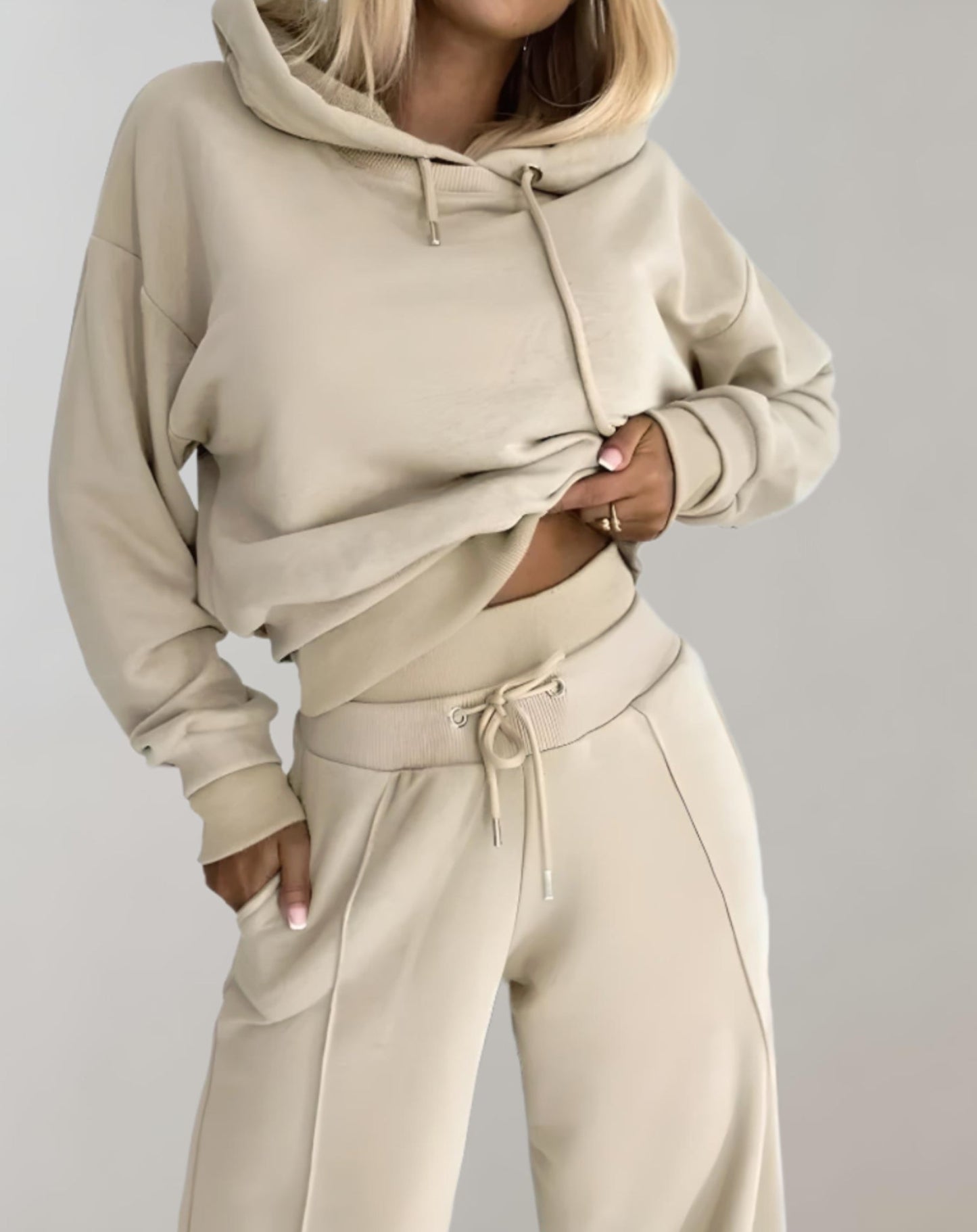 Dames Trainingspak Set Hoodie Wide Leg Joggingpak