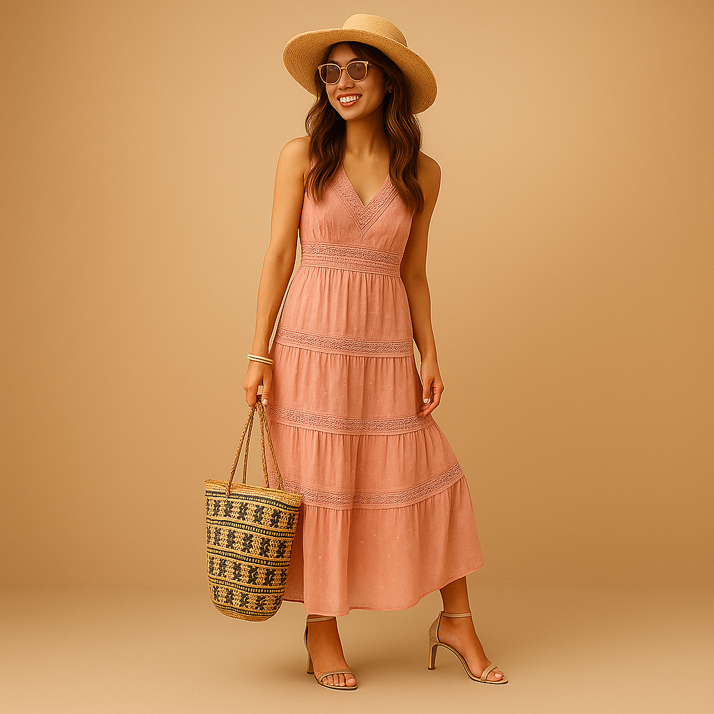 Noa jurk dames – boho zomerjurk met luchtige pasvorm en Ibiza flair