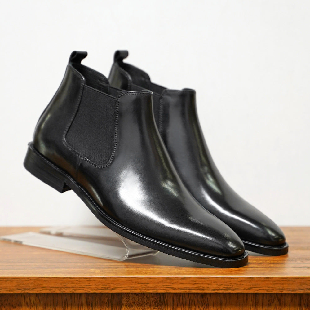 Heren Leren Chelsea Boots – Instaplaarzen met Elastische Zijkanten