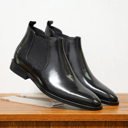 Heren Leren Chelsea Boots – Instaplaarzen met Elastische Zijkanten