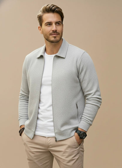 Heren Vest Met Rits – Casual Net Vest Opstaande Kraag