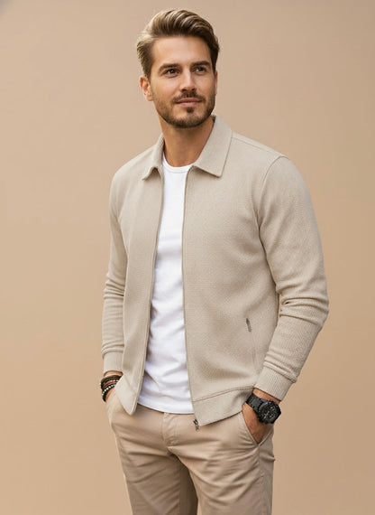 Heren Vest Met Rits – Casual Net Vest Opstaande Kraag