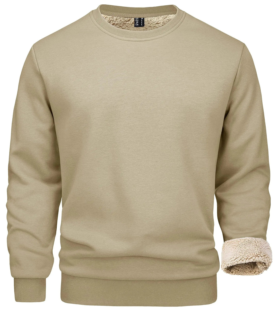 Heren Trui Winter – Warme Gevoerde Trui Heren Ronde Hals Regular Fit Casual