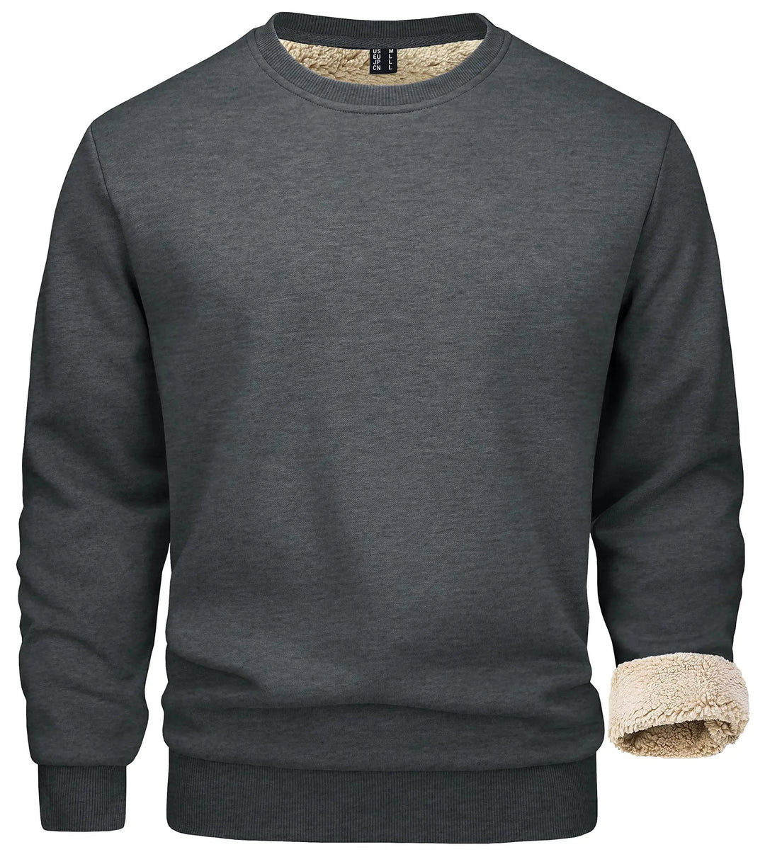 Heren Trui Winter – Warme Gevoerde Trui Heren Ronde Hals Regular Fit Casual