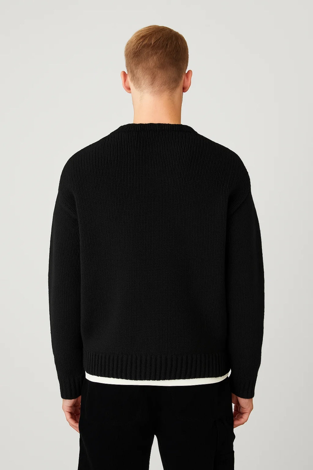 Heren Trui Ronde Hals – Warme Casual Trui Heren Grove Structuur Relaxed Fit