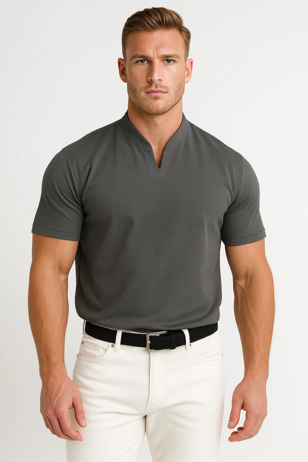 Sem – Heren Shirt Split Kraag Casual Shirt Heren Zomer Smart Casual