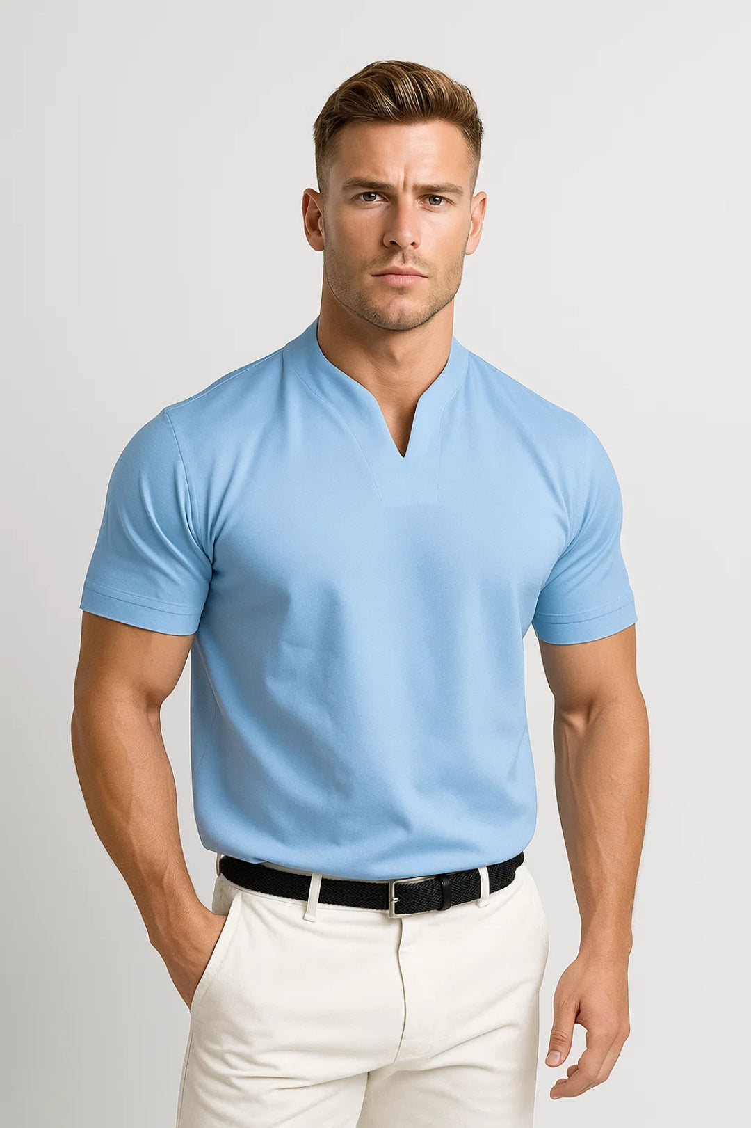 Sem – Heren Shirt Split Kraag Casual Shirt Heren Zomer Smart Casual