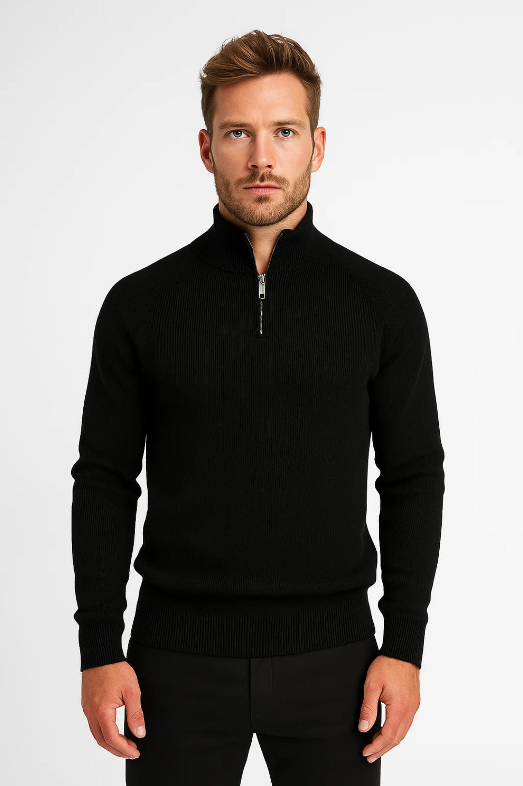 Heren Half-Zip Trui – Klassieke Herentrui Met Opstaande Kraag Casual & Zakelijk