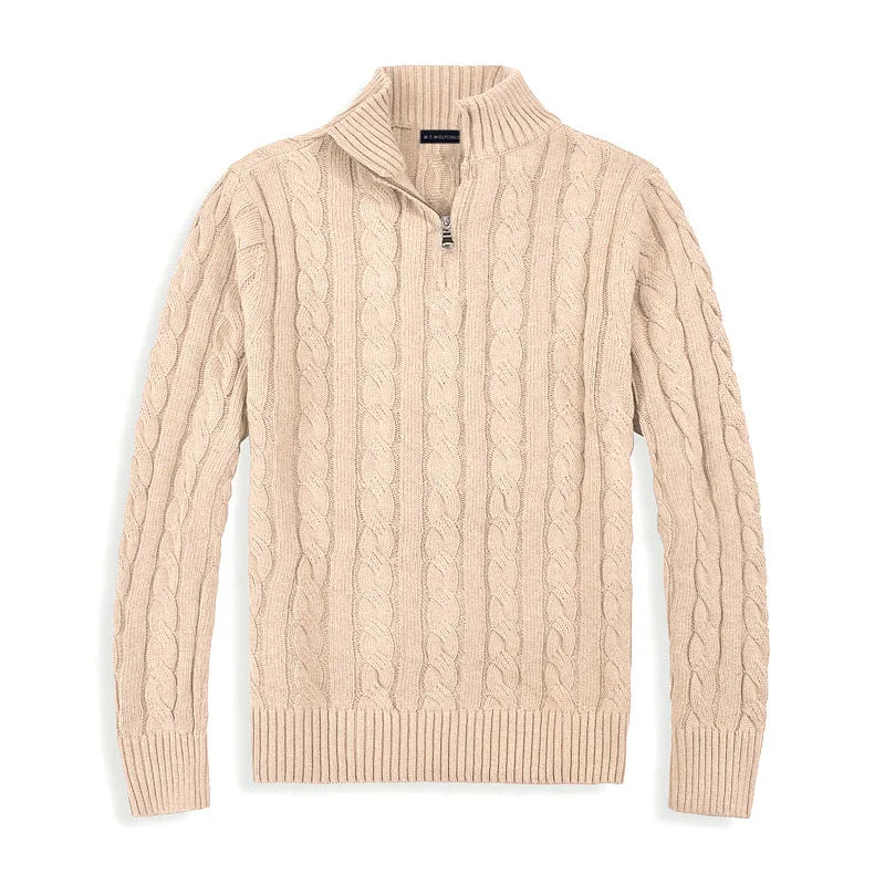 Heren Trui Met Half-Zip – Luxe Half Zip Trui Heren Hoge Kraag