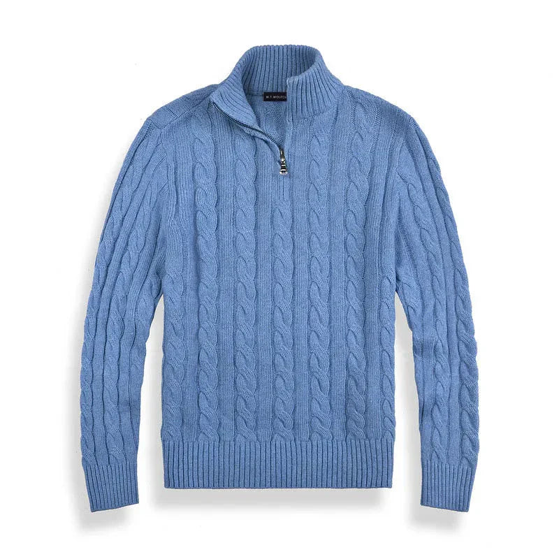Heren Trui Met Half-Zip – Luxe Half Zip Trui Heren Hoge Kraag