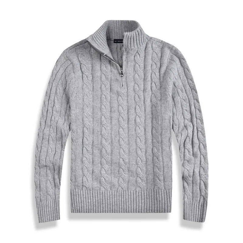 Heren Trui Met Half-Zip – Luxe Half Zip Trui Heren Hoge Kraag