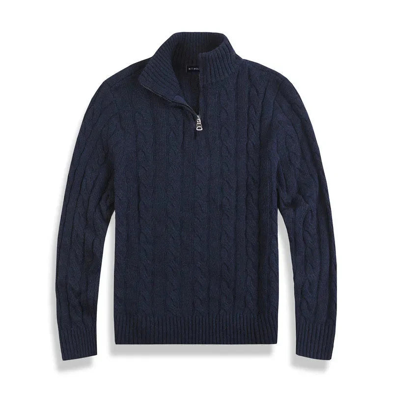 Heren Trui Met Half-Zip – Luxe Half Zip Trui Heren Hoge Kraag