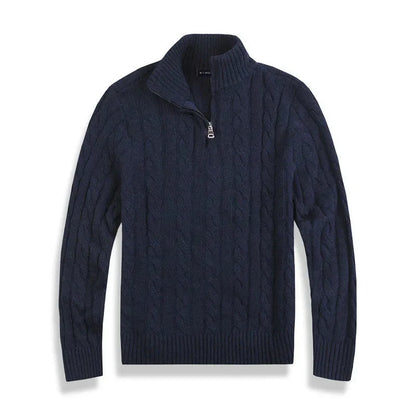 Heren Trui Met Half-Zip – Luxe Half Zip Trui Heren Hoge Kraag