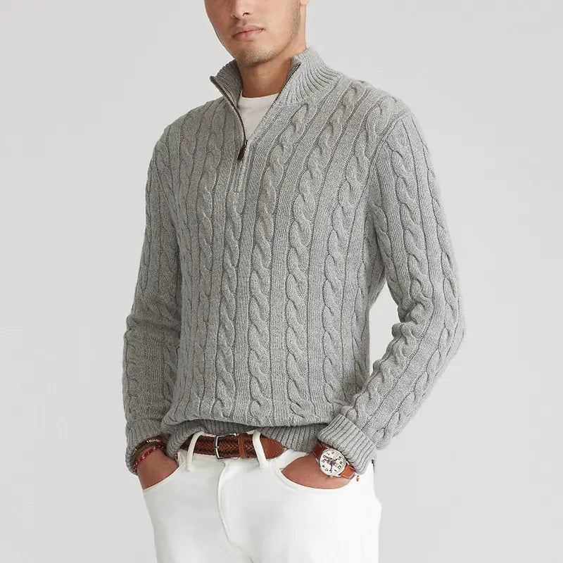 Heren Trui Met Half-Zip – Luxe Half Zip Trui Heren Hoge Kraag