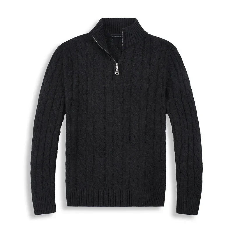 Heren Trui Met Half-Zip – Luxe Half Zip Trui Heren Hoge Kraag