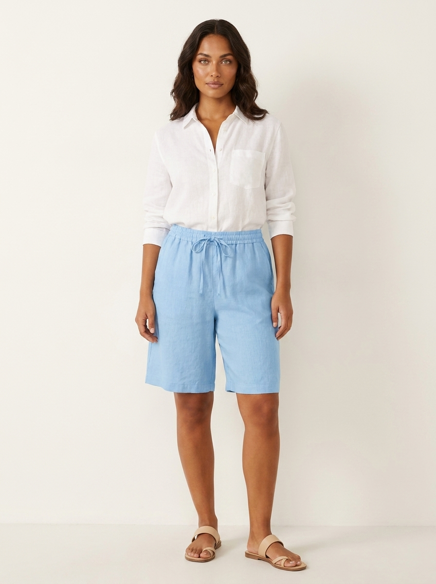 Linnen Look Bermudashort - Luchtig en Comfortabel