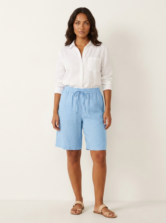 Linnen Look Bermudashort - Luchtig en Comfortabel