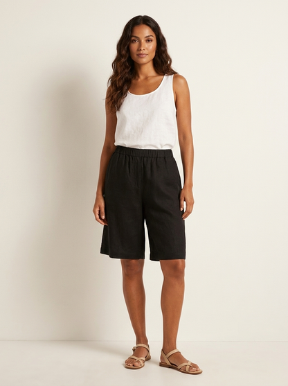 Linnen Look Bermudashort - Luchtig en Comfortabel